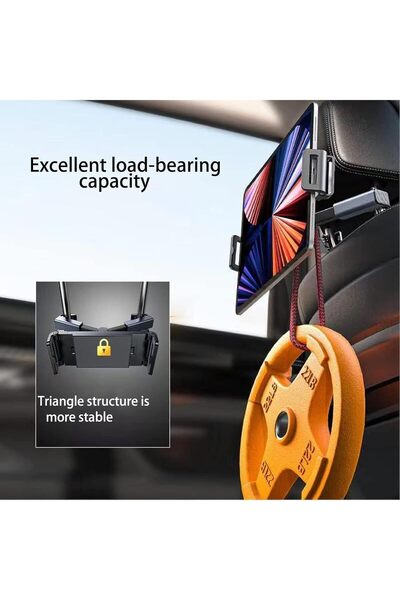 Aputue حامل الجهاز اللوحي في مسند رأس السيارة - حامل قابل للتعديل في المقعد الخلفي، متوافق مع السيارة بنسبة 99%، قابل للتمديد