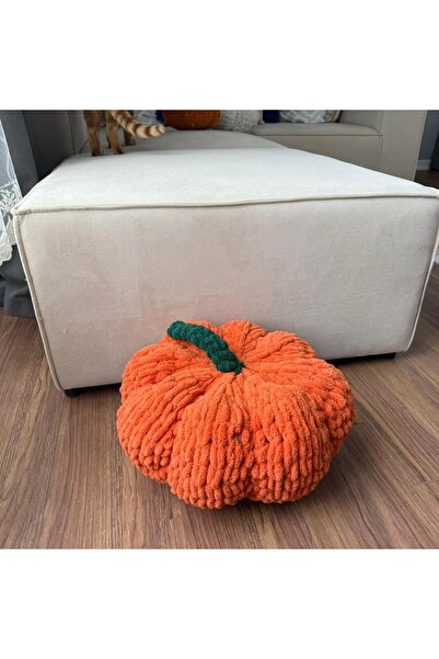 linka El yapımı Örgü Balkabağı Yastık, Cadılar Bayramı Ev Dekorasyonu İçin Sü...