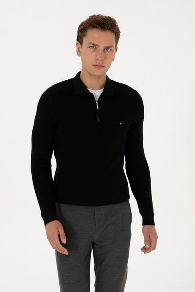 U.S. Polo Assn. Men's Black Basic Sweater 50313685-Vr046