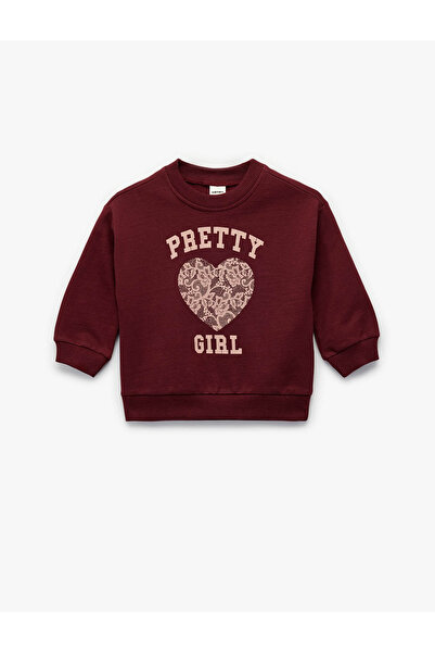 Koton Claret Red Baby Girl Sweatshirt 6Wmg10183Ak