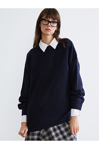 LC Waikiki Lcw Vision Navy Blue Crew Neck Women's Knitwear Sweater