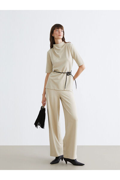 LC Waikiki New Season Wide Leg Women's Sweatpants with Elastic Waist