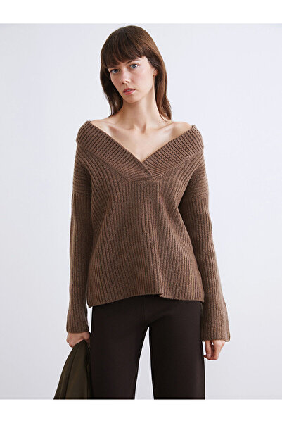 LC Waikiki New Season V-Neck Women's Knitwear Sweater