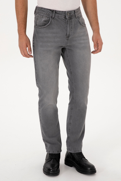 U.S. Polo Assn. Erkek Gri Straight Fit Jean Pantolon 50316562-DN0025