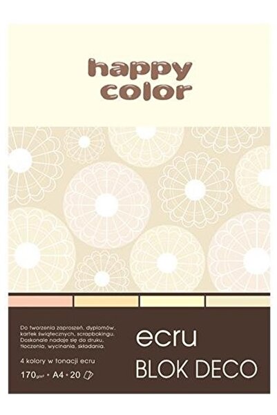 Other Bloc de hârtie A4 Deco Ecru 20 de coli 4 culori Happy Color 170g/m2
