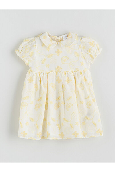 LC Waikiki Bebe Yaka Nakışlı Kız Bebek Elbise