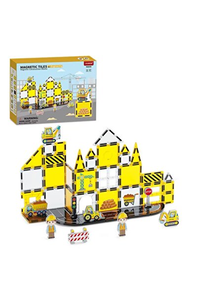 scntoys Manyetik Yapı Blokları Çocuklar İçin Renkli 3 Boyutlu 47 Parça Manyet...