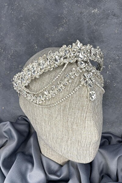 Hayalperest boncuk Silver Hera Forehead Dangling Bridal Henna Crown Hair Accessory