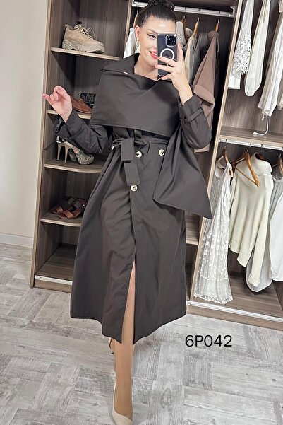 İnce Topuk Prive Seri Şal Detay Trençkot 6p042