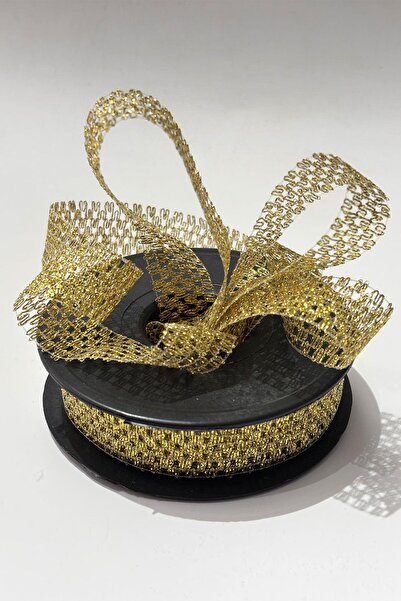 Hayalperest boncuk Glitter Gold Ribbon Bundle Decoration 2.5 cm 20 Meters