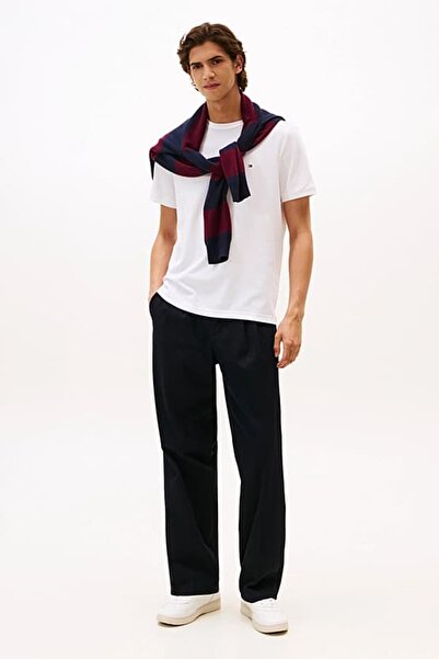 Tommy Hilfiger Men's Regular Fit Pique Fabric Crew Neck T-Shirt - White