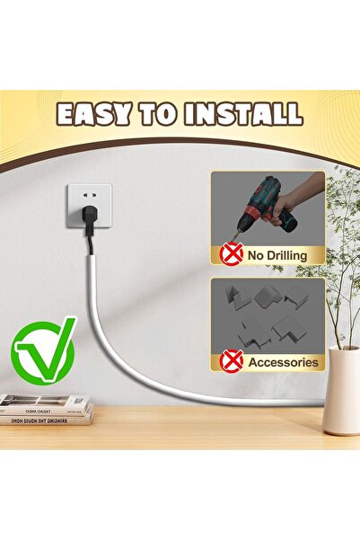 KASTWAVE Wall Cord Hider 78 Inch Self-Adhesive Cable Cover W0.59 H0.39in (White)