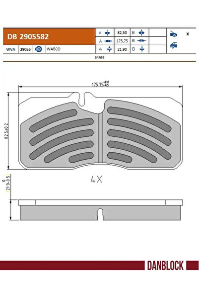 DANBLOCK Set Placute Frana Frana Disc Man Foc/L2000
