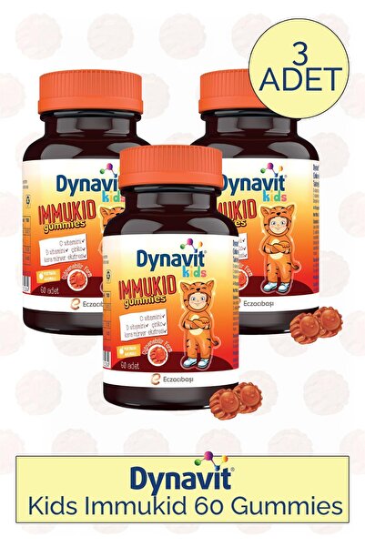 Dynavit حلوى إيموكيد للأطفال 60×3 - فيتامين سي، فيتامين د، الزنك، نبات البلسا...