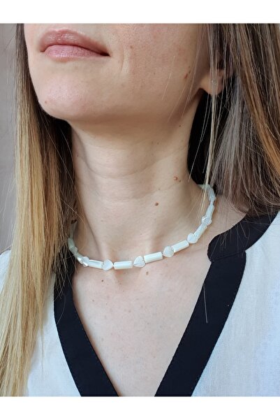 Abundo Mother-of-pearl and 925 silver necklace, 41 cm