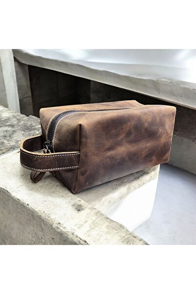 ÖzkanAccessory حقيبة يد كورفيا كريزي من الجلد، حقيبة سفر دوبكيت للجنسين