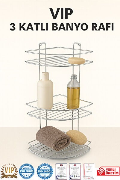 Vip Home Concept 3 Tier Bathroom Corner Shower Shelf Metal Shower Shelf Organizer Vip