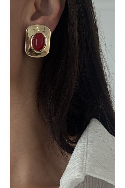 Vi store Çelik Bordo Lina Küpe