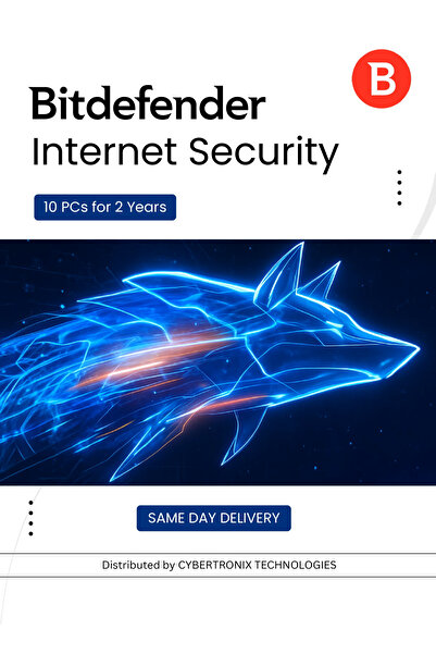 BITDEFENDER Internet Security | 10 PCs for 2 Years | Digital License | SAME DAY DELIVERY