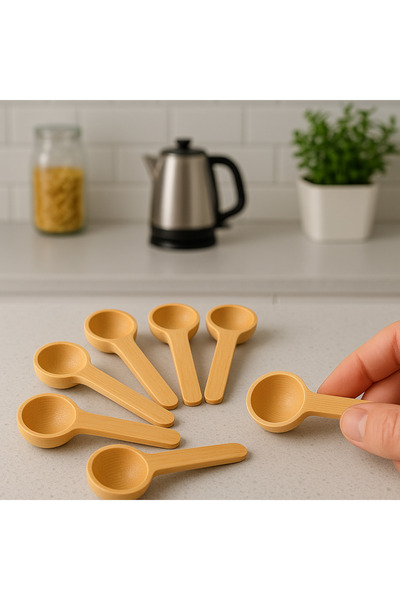 Rembox Natural Wooden Spice Measuring Spoon 8 cm 6 Pieces
