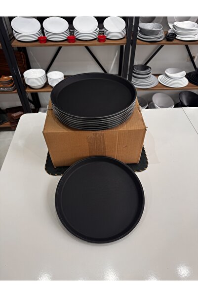 BARITCIOGLU Tray Serving Presentation Fiberglass Round Non-Slip 28 cm