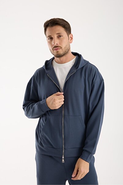 Store Men's 100% Cotton Zippered Hooded Sweatshirt - Basic Comfortable Hoodie