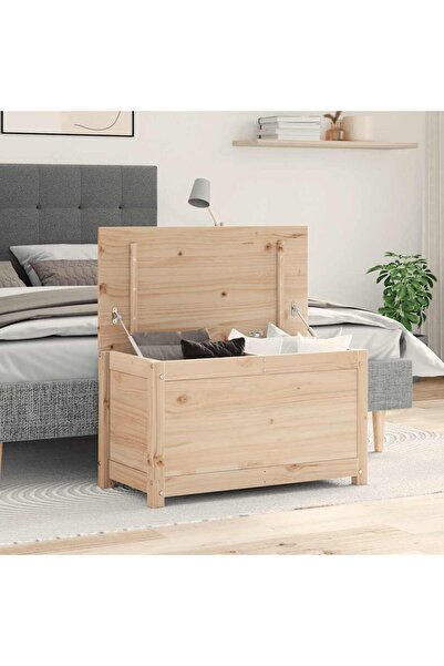 vidaxl Storage Box 80x40x45.5 cm Solid Wood Pine
