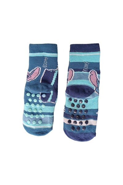 Stitch Set of 2 pairs of socks, non-slip sole and 3 pairs of boys' panties, 100% cotton, blue, Happy