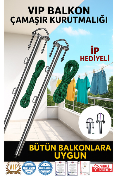 Vip Home Concept Balkon Çamaşır Askılığı,metal Çamaşır Kurutma Askısı, Kurutm...