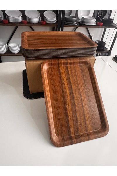 BARITCIOGLU Wooden Non-Slip Tray 5 Pieces 34 X 24 cm