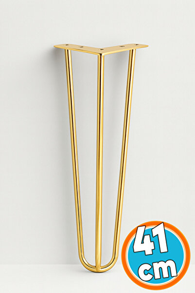 NZB Sehpa Masa Ayağı 41 cm Gold Altın Metal Tekli Dayanıklı Mobilya Destek Yü...