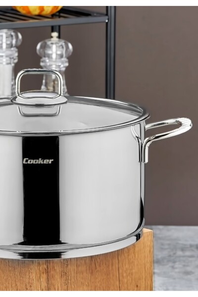 Cooker 28 cm Bomonti Stainless Steel Deep Pot Silver