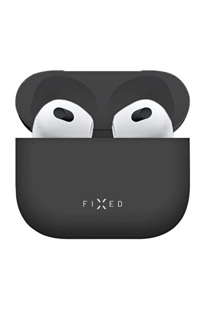 FIXED Carcasă Silky pentru AirPods 4, neagră, FIXSIL-1473-BK