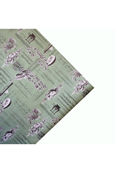 REX Paper gift wrapping Retro green mandolins