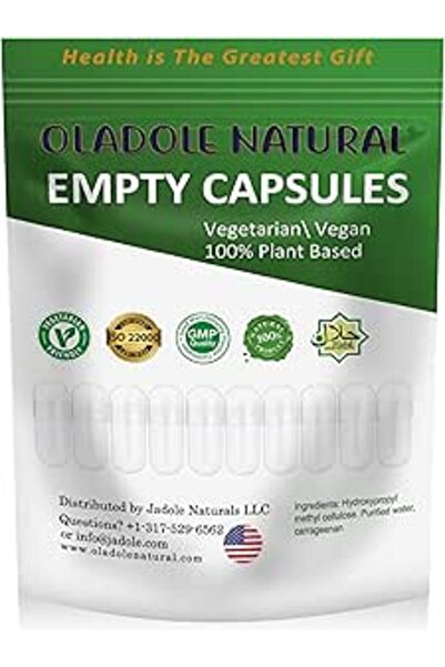Oladole Natural كبسولات فارغة حجم 00 نباتية 31 جم