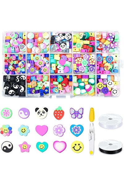 Arabest مجموعة من 300 قطعة من خرزات طين البوليمر الملونة للمجوهرات التي تصنعه...