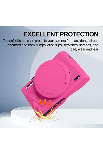 Other Easy Hood Silicone Protective Case with Removable Lens for Canon PowerShot G7 X Mark III - Rose Pink