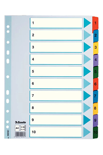 Other Esselte Mylar A4 Cardboard Divider Indexed 1-10 /10 Cards/ 100161