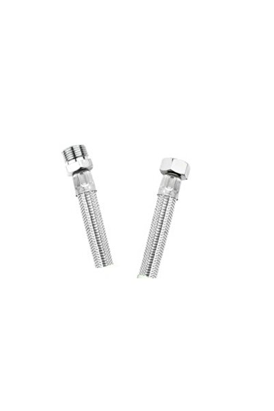 AKDEMİR OFİS Paslanmaz Çelik Kalın Flex Hortum Termosifon Bağlantı Hortumu 1/2 (Erkek) × 1/2 (Dişi) 30 CM