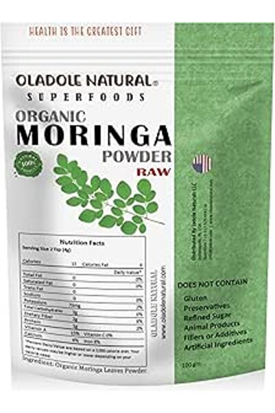 Oladole Natural مسحوق أوراق المورينجا العضوي 100 جرام