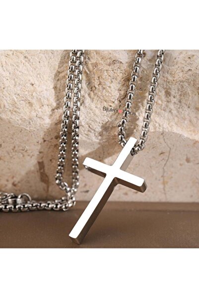 KEVSA Jewelry Colier din oțel inoxidabil „Cruce luminoasă” - LPD1167