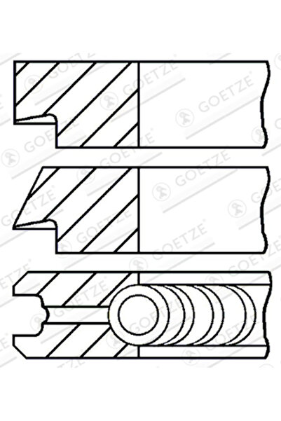 GOETZE ENGINE Set Segmenti Piston Abarth 500 / 595 / 695/500C / 595C / 695C/P...