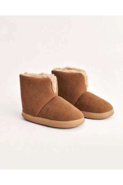 Chirpy Kadın Camel Nubuk İçi Peluş Kumaşlı Kışlık Panduf - Harper