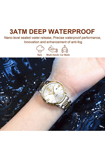 POEDAGAR Ceas de dama , otel inoxidabil, argintiu, cadran negru