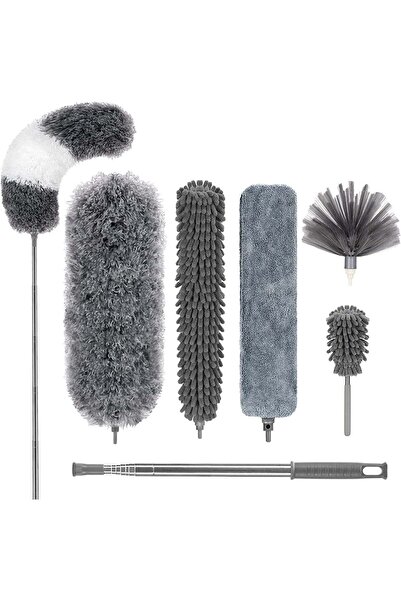 Arabest Professional Extendable Feather Duster Kit (30-100 in) 7pc Reusable Washable
