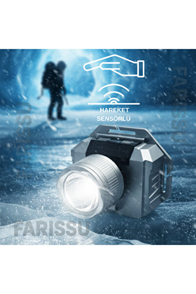 farissu Çok Fonksiyonlu Şarj Edilebilir Kafa Lambası (SDR-X1) - Sensörlü, Sol...