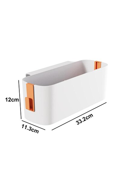Choice Orange Bedside Storage Caddy Magazine Holder with Double Hook Bed Hanging Bag Organizer Box for Phon