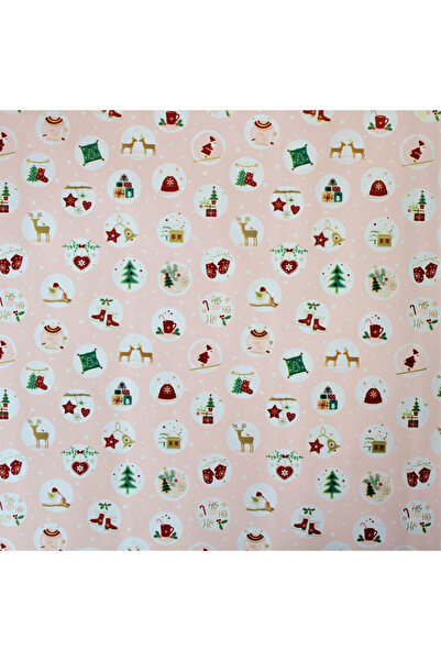 REX Christmas wrapping paper 200x70cm pink globes