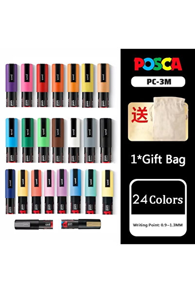 Choice20 PC-3M 24 Colors Japan Uni POSCA Marker Pen Set Acrylic Graffiti Draw...