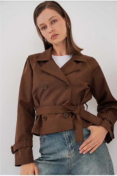 MODA ACIKAHVE KISA TRENCKOT